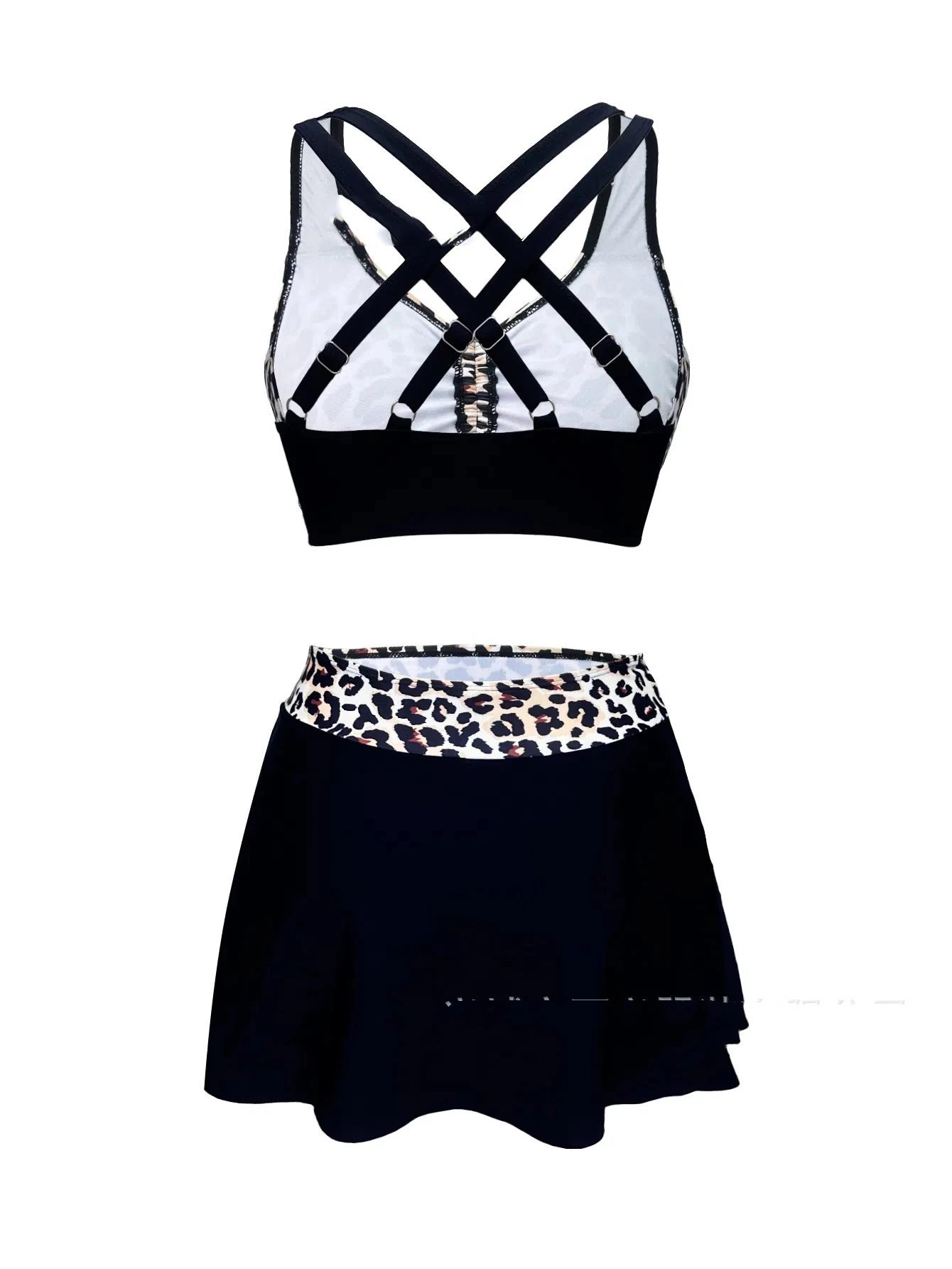 2025 letni wzór w cętki Premium bikini Set damski seksowny wysokiej talii 3-częściowy strój kąpielowy Cover Up seksowne majtki ubrania kąpielowe Femme