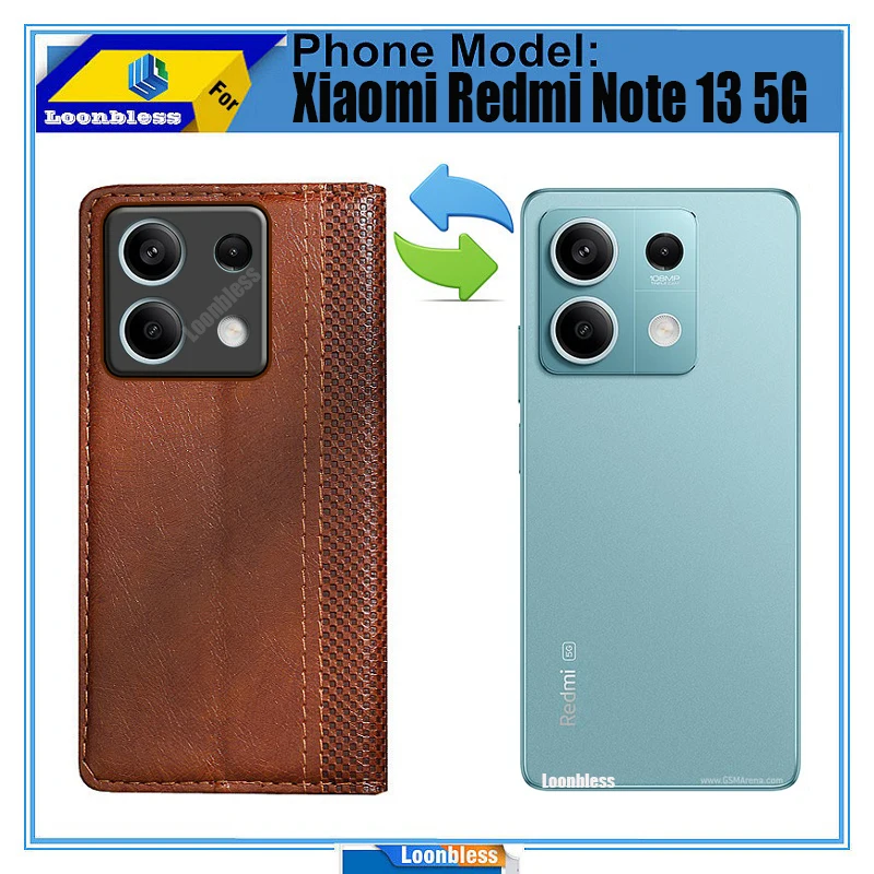Verco Custodia A Libro Per Xiaomi Redmi Note 13 5G – Portafoglio In Pelle Sintetica Con Chiusura Magnetica E Supporto