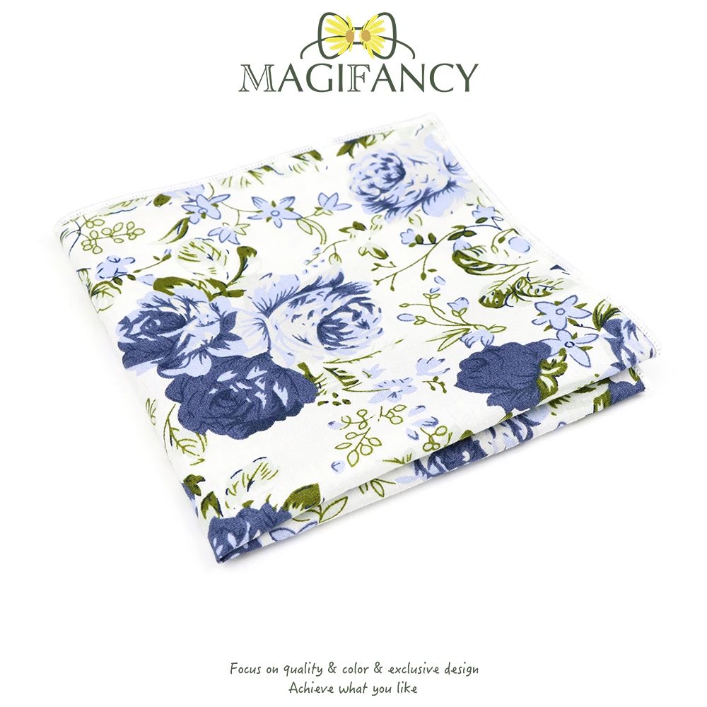 Sapu Tangan Motif Bunga Merah Muda 100% Katun 25cm Romantis Wanita Pria Pesta Pernikahan Sehari-hari Aksesoris Saku Jas Hadiah Tuxedo Dasi