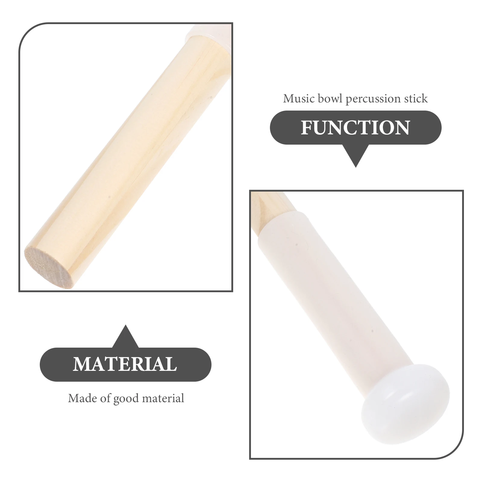 

Music Mallet Rubber Head Wooden Handle Singing Bowl Striker For Crystal Sound Bowl Yoga Meditation Accessory Instrument Parts