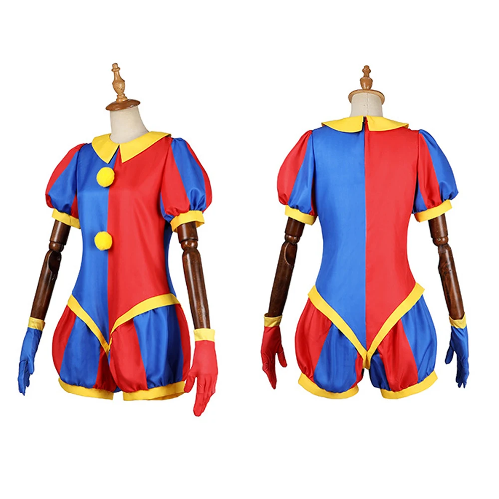 Lyus Pomni Cosplay Costume pour enfants et adultes, AmRob The Items Digital, Combinaisons d'Halloween, Vêtements de performance de carnaval pour garçons et filles