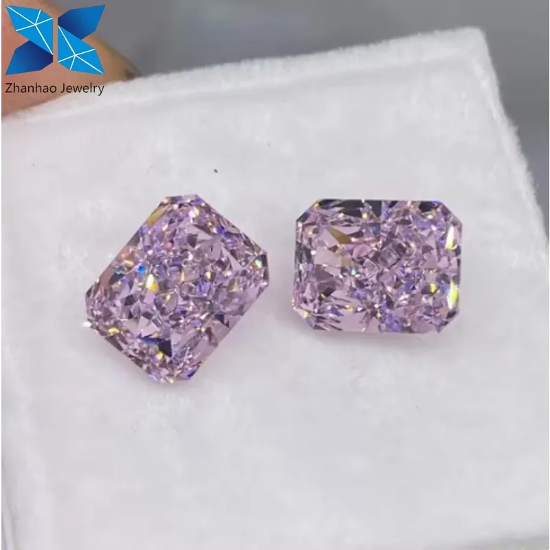 

7A White CZ 8X10 4 CTS Radiant Ice Crushed Cut Fancy Yellow Cubic Zirconia Diamond Price Per Carat