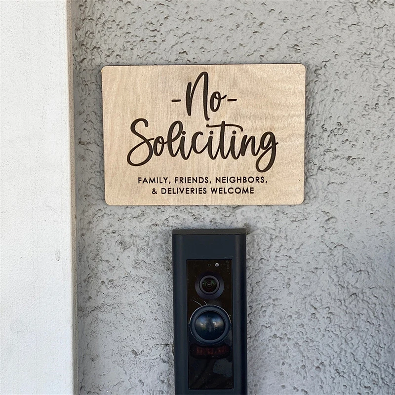 /KQM/Adhesive no Soliciting Door Sign Self Wooden Baby Sleeping Sign Door Bell Sign Please do Not Disturb Privacy