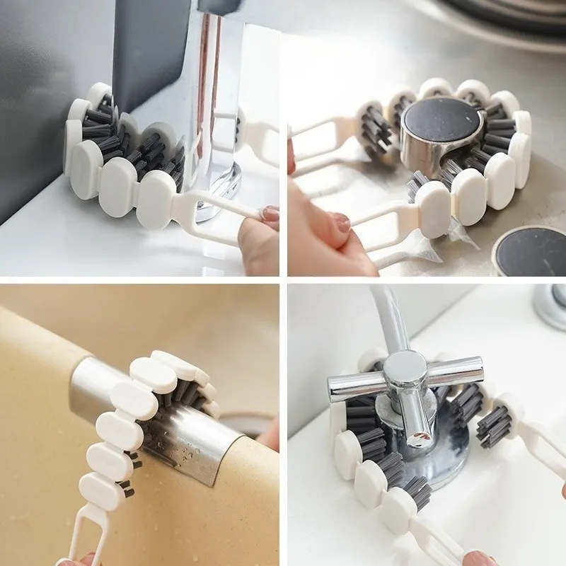 1pc Multifunctional Bendable Cleaning Brush Flexible Crevice Brush for Kitchen Bathroom Faucet Gap & Corner Cleaning