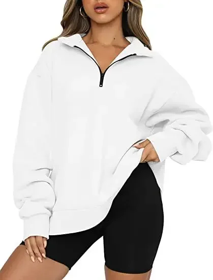 Winter women's clothing new popular sweater fleece top loose pocket sweater