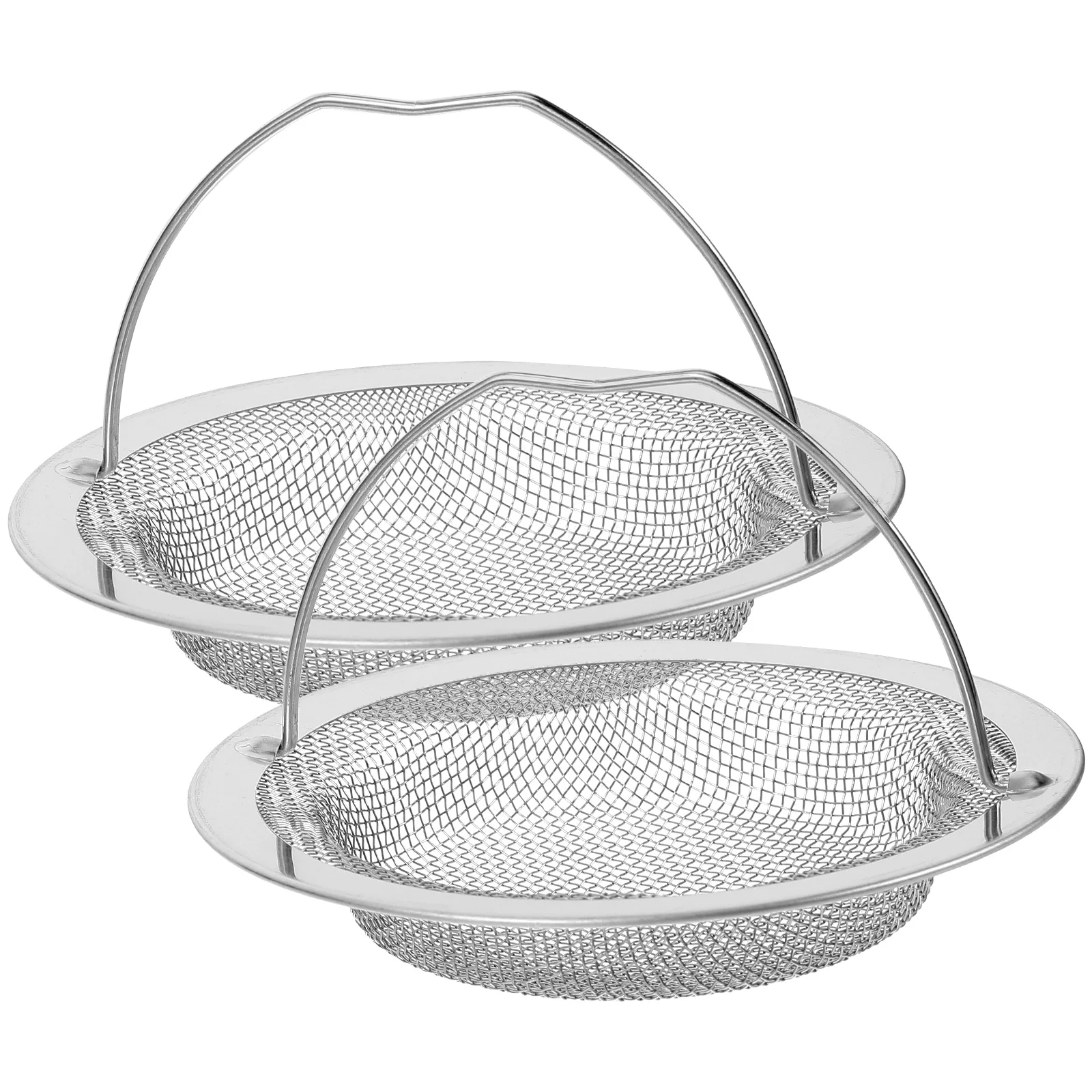 

2Pcs Kitchen Sink Strainer Stainless Steel 11cm Mesh Filter Drain Basket Hair Catcher For Bathrooms Washrooms Kitchen