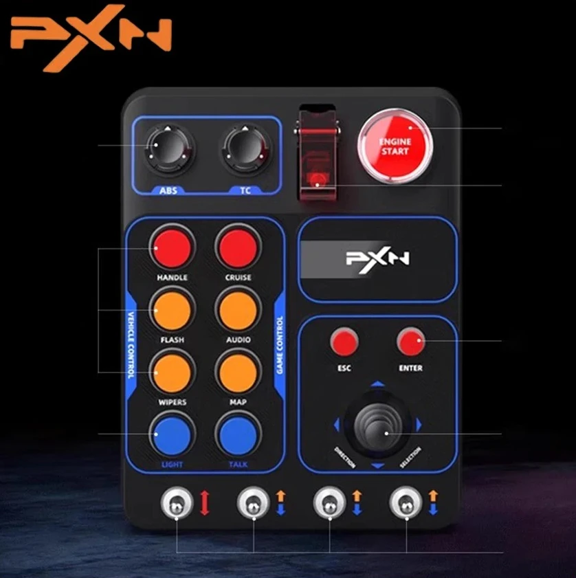 

PXN CB1 Racing Simulator Central Control Box Multifunctional Key Control Box RGB For EURO Truck Simulator Racing Game Custom