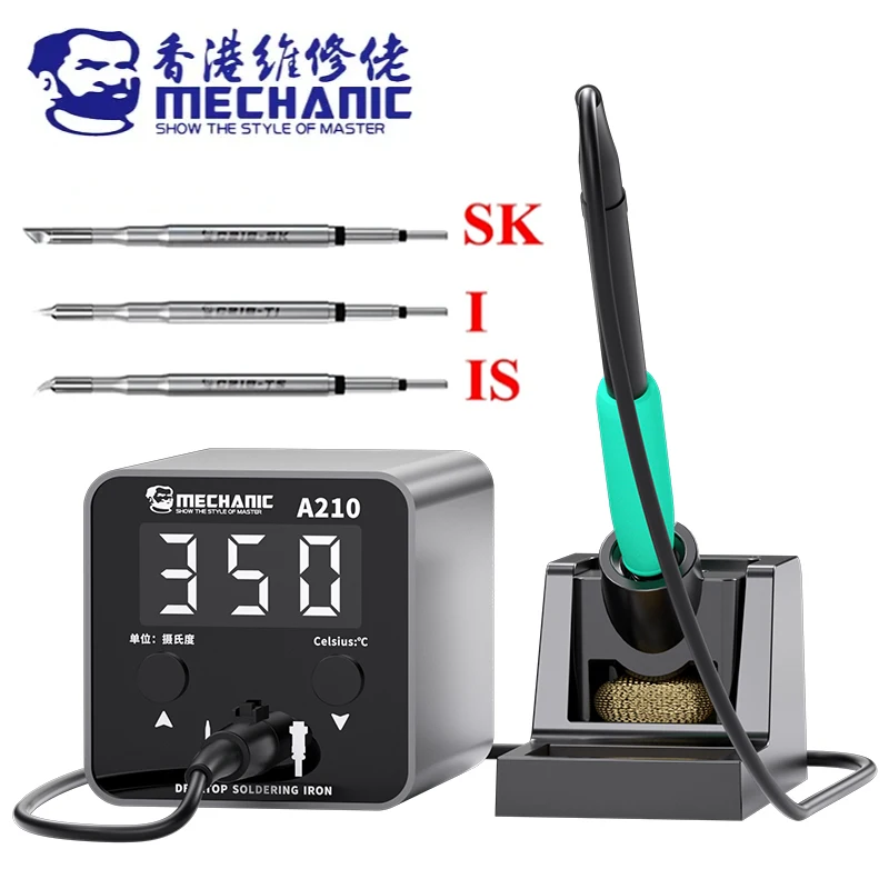 MECHANIC A210 Desktop Soldering Station Intelligent LED Large Display C210 Heating Core Short Circuit Protection Welding Station