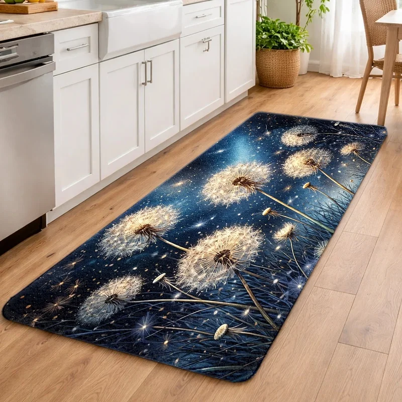 1pc, 2pcs, 3pcs Front Door Mat, Dandelion Starry Sky Pattern Doormat, Durable, Machine-Washable Rug Suitable for Living Room,