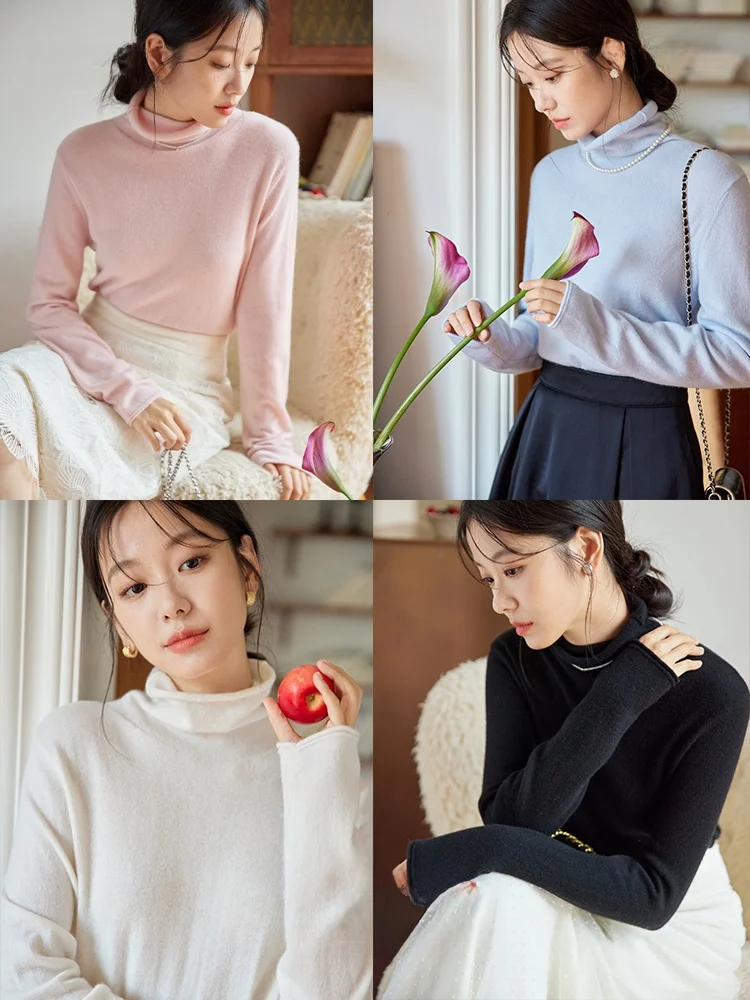 

Женский вязаный топ Moriirose Camere Wool Base irt, зимний винтажный облегающий воротник Turtlene Long Sve, топ стандартной длины