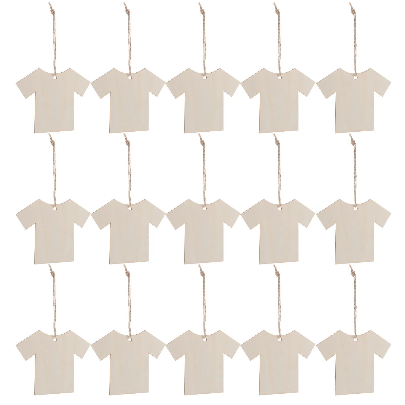 20Pcs Wooden Short Sleeve Shirt Tags Blank for DIY Clothing Labels Retail Display Packaging Wedding Crafts Clothing Labels