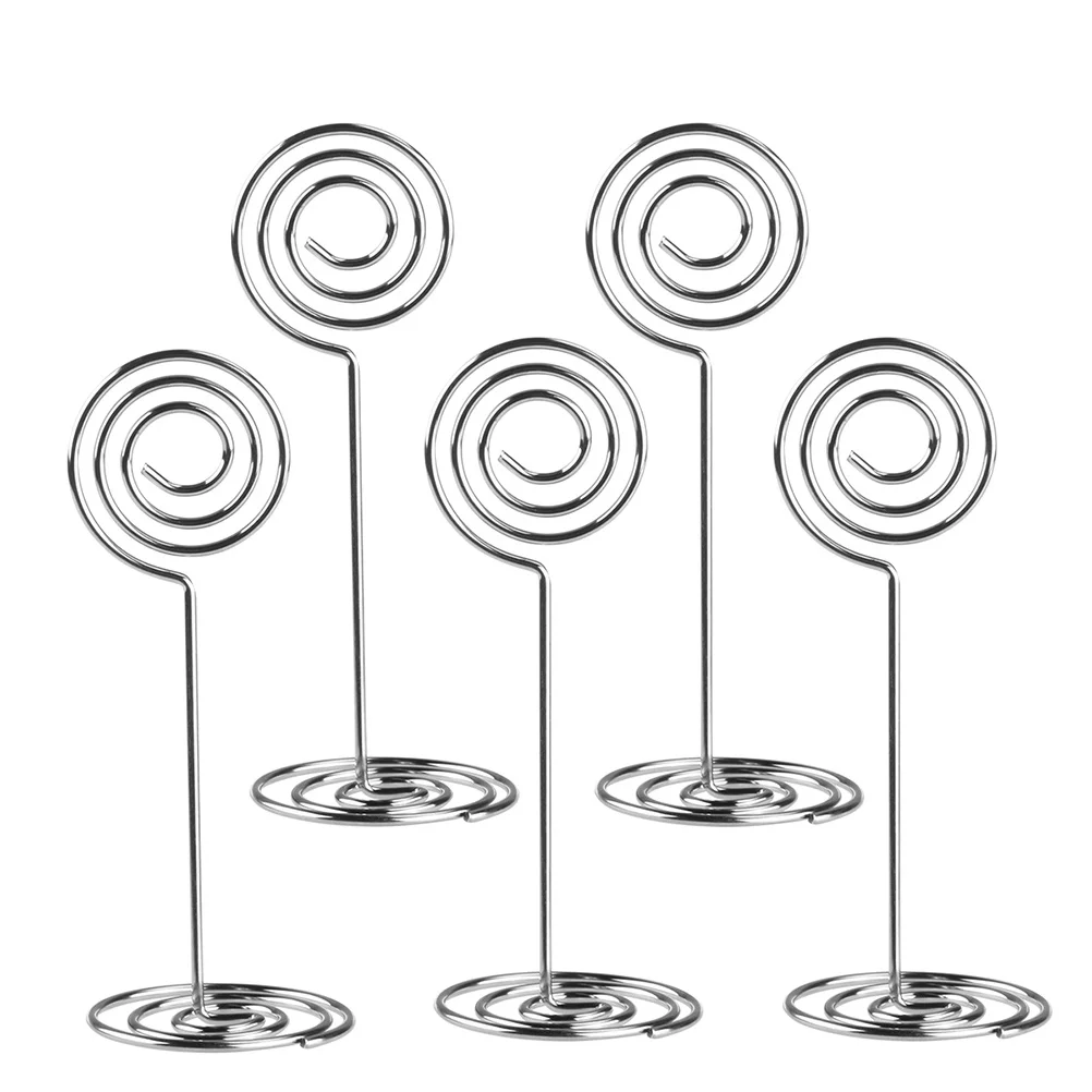 

12 Pcs Spiral Base Holders Paper Clips Menu Variety Place Table Number Versatile Photo Simple Displays