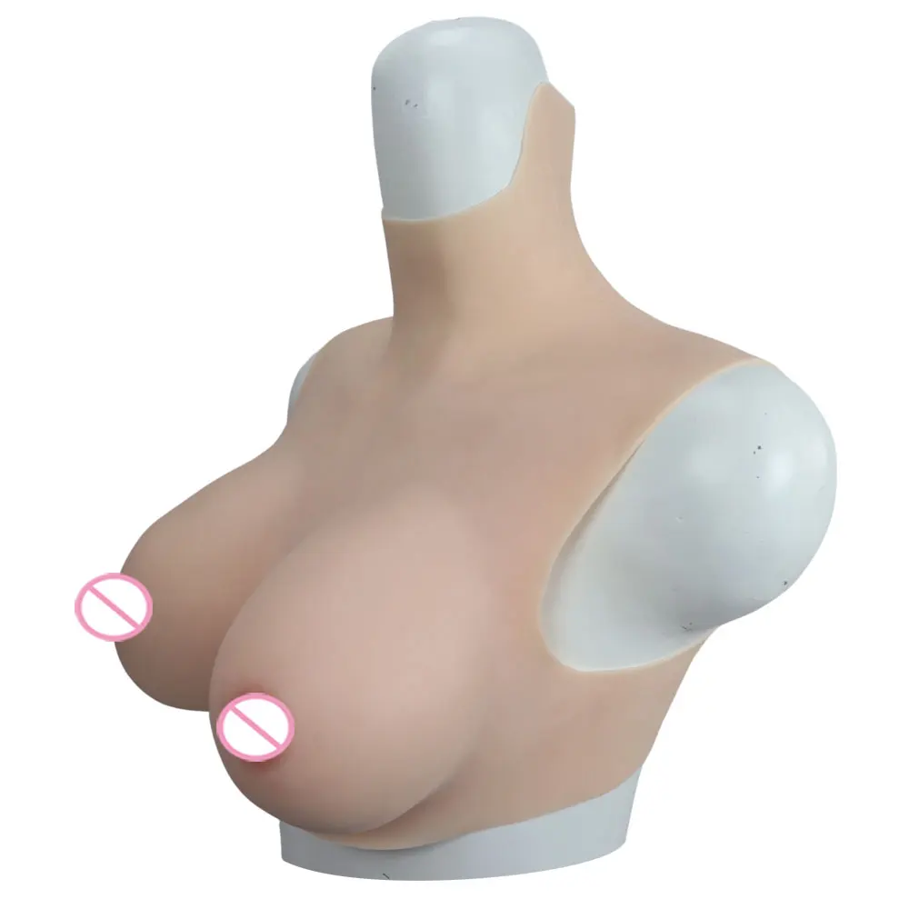 YUERUGOU Crossdress for Men Beginner Fake Silicone Breast Forms Huge Boob B/C/D/E Cup Transgender Drag Queen Shemale Cosplay