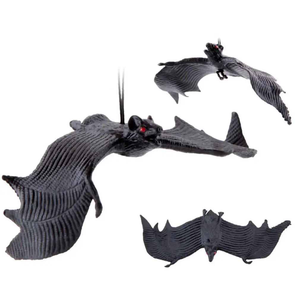 Halloween Simulation Rubber Bat Hanging Ornament Party Decor Prank Toy Prop