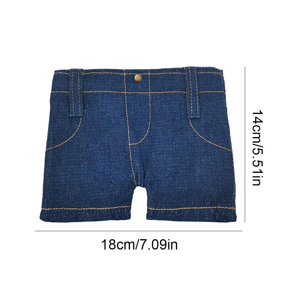 Durable Foldable Denim Shorts Wallet Snap Button Denim Jeans Shaped Wallet Compact Folding Card Holder Storage Compartment view 6