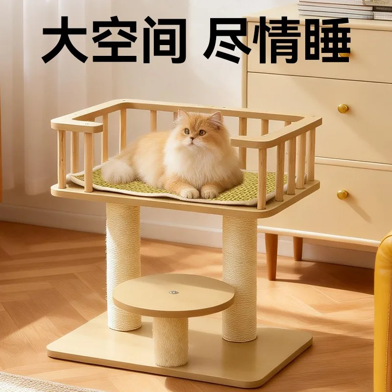 Cat climbing frame integrated four-season universal scratching board space capsule fat cat toy scratching column wear-resistant