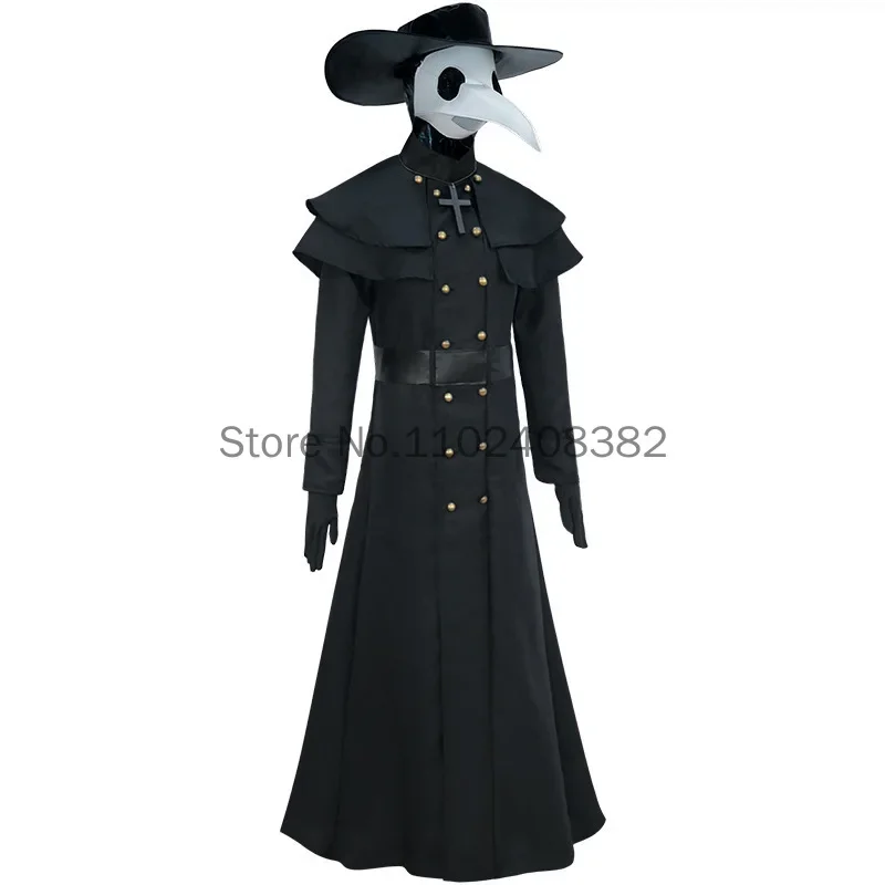 Halloween Costumes for Women Steampunk Plague Doctor Costumes Middle Ages Women Christ Witch Cosplay Mask Priest Horror Wizard