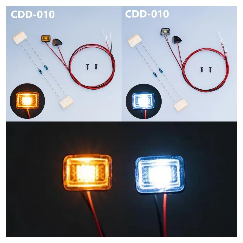 

2pcs LED Width Light Roof Lamp Spotlight For 1/14 Tamiya Rc Tractor Truck For Scania 770S R620 for Volvo Fh16 for Benz Tgx