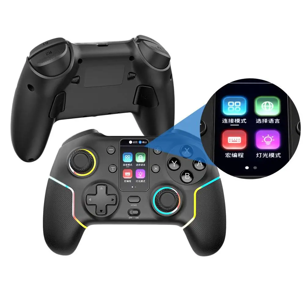 Controlador de jogo multifuncional sem fio Bluetooth com tela para PC Android IOS Switch - Suporte multi plataforma