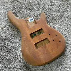 Active Bass Guitar Body Unfinished Solid Mahogany Natural for 4 or 5 String Electric Bass Surface Damages and Dirty TB647