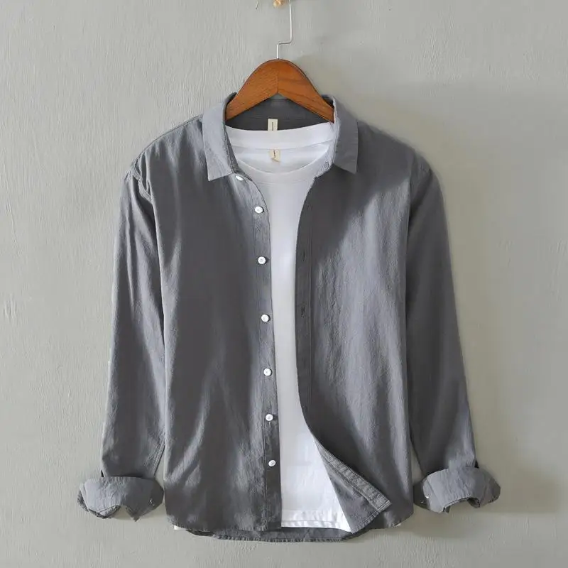 

Men's Long Sleeve Shirt Casual Style Pure Color Non-Shrinking Durable Daily Wear Ox Spun Shirt Other Material 100%