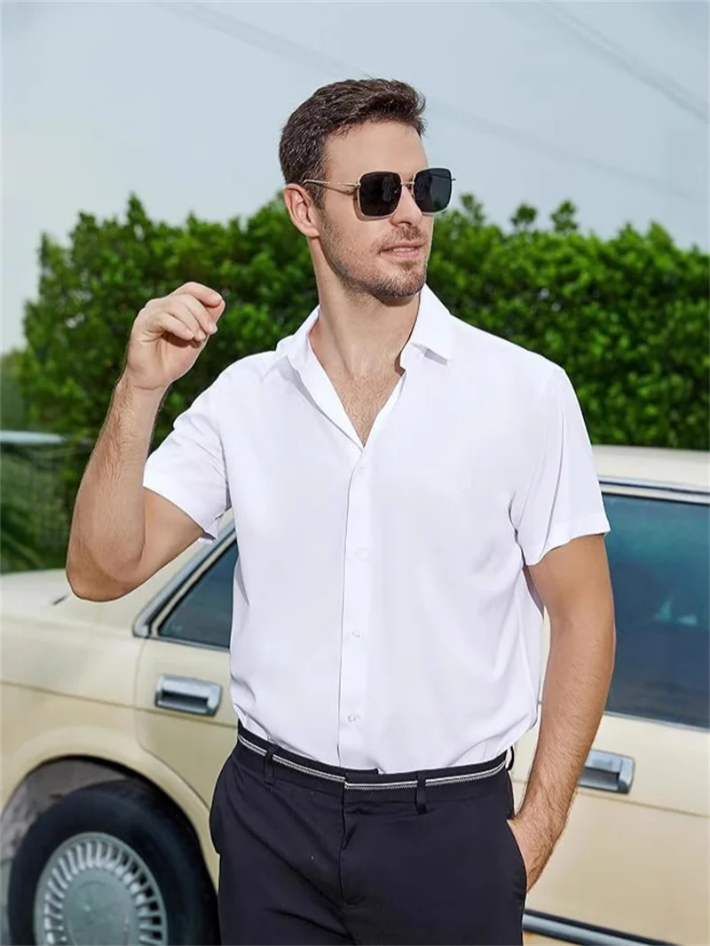 Four Sided Elastic Shirt For Men's shirt, multi-color non ironing, wrinkle resistant, simple business dress, casual shirt