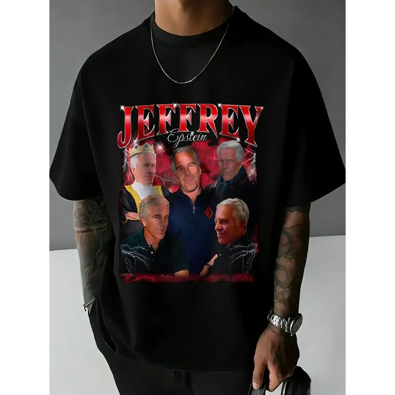 

Jeffrey Epstein Graphic Print T Shirt Men Fashion Vintage Short Sleeve T-shirt 100_ Cotton Casual Cozy Oversized T-shirts Unisex