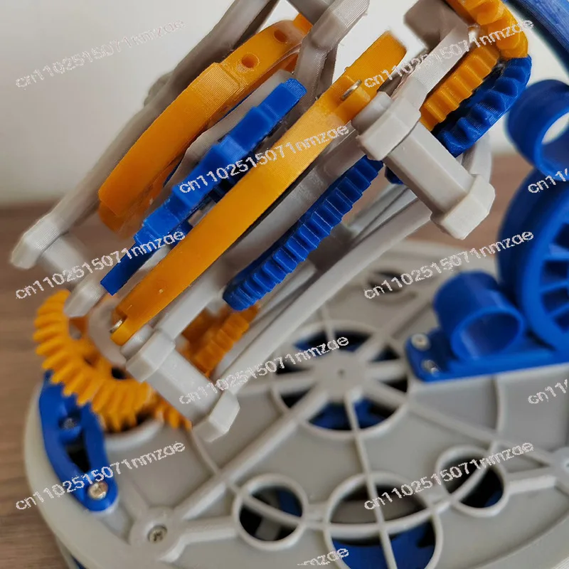 3D Printed Pendulum Clock, Table Ornament, Gear Dual-axis Tourbillon Model, Metal Spring Power