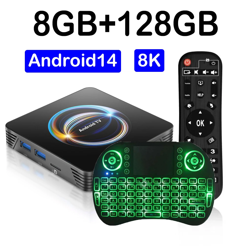 2025 صندوق التلفزيون الذكي Android14 RK3528 Dual Wifi 2.4G&5G Wifi6 8K Video 4k Set Top Box Android 14 Google Assistant X66 Media Player