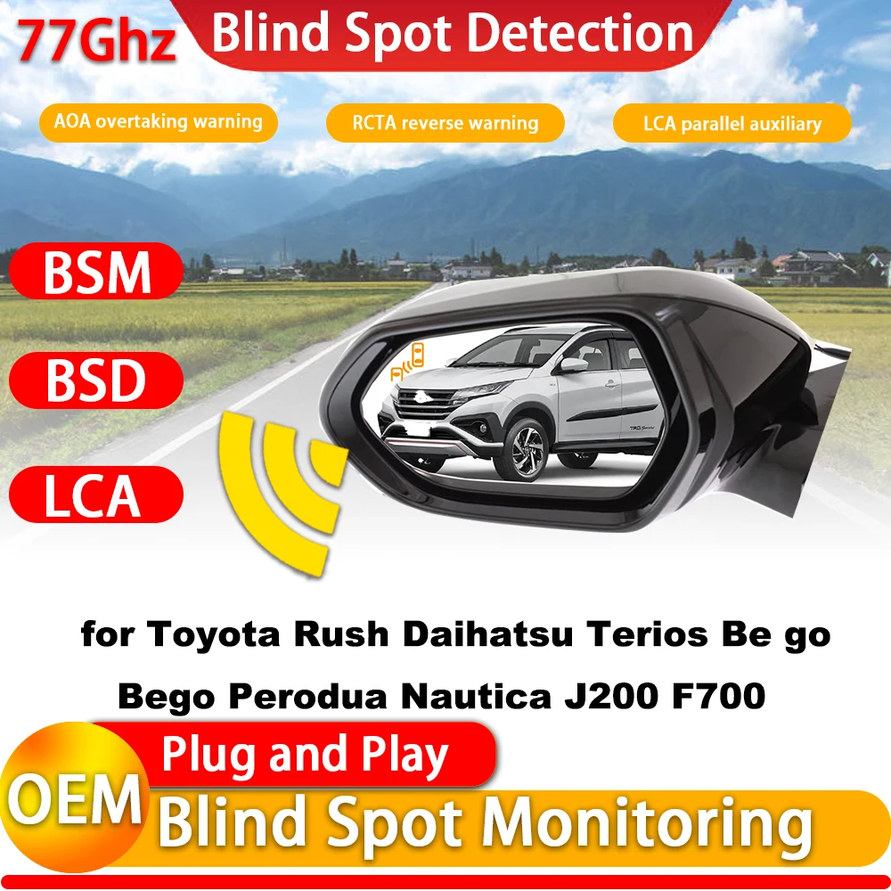 for Toyota Rush Daihatsu Terios Be go Bego Perodua Nautica J200 Blind Spot Monitor Detection Rear Cross Traffic Alert BSM System