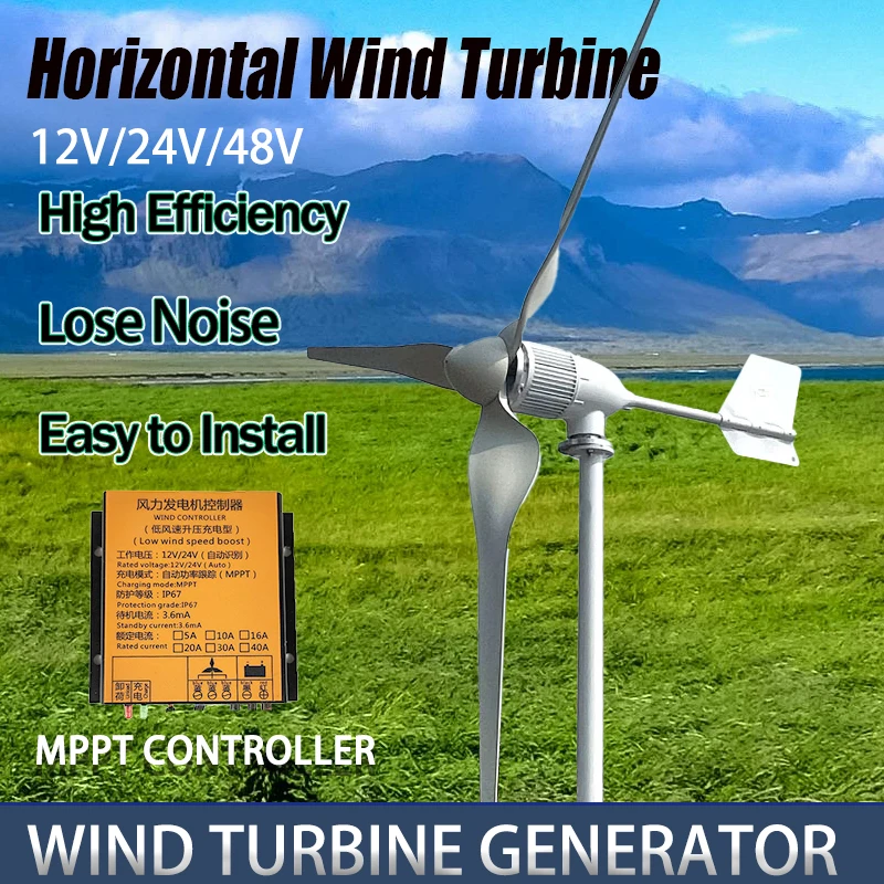 

20KW Wind Turbine New Energy Big Power 24V 48V 96V 3 Blades With Hybrid Controller Windmills For PV Farm Home Use