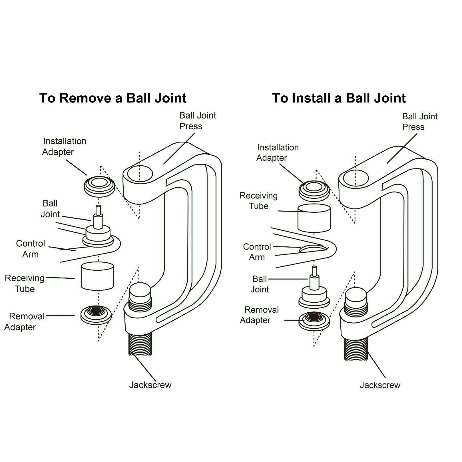 10PCS Heavy Duty Ball Joint Press 4 in 1 & U Joint Removal Tool Kit with 4WD Adapters