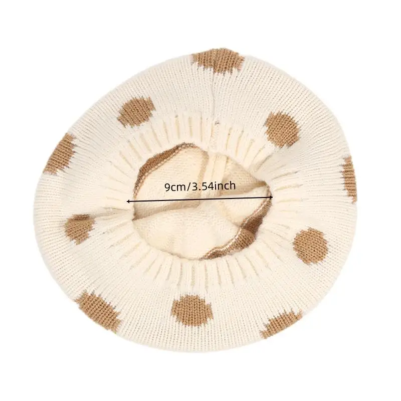 Topi Rajut Bayi Musim Gugur Musim Dingin Motif Titik untuk Anak Laki-laki dan Perempuan, Topi Beanie Rajut Hangat untuk Luar Ruangan, Topi Anak Modis untuk Luar Ruangan, Penutup Kepala