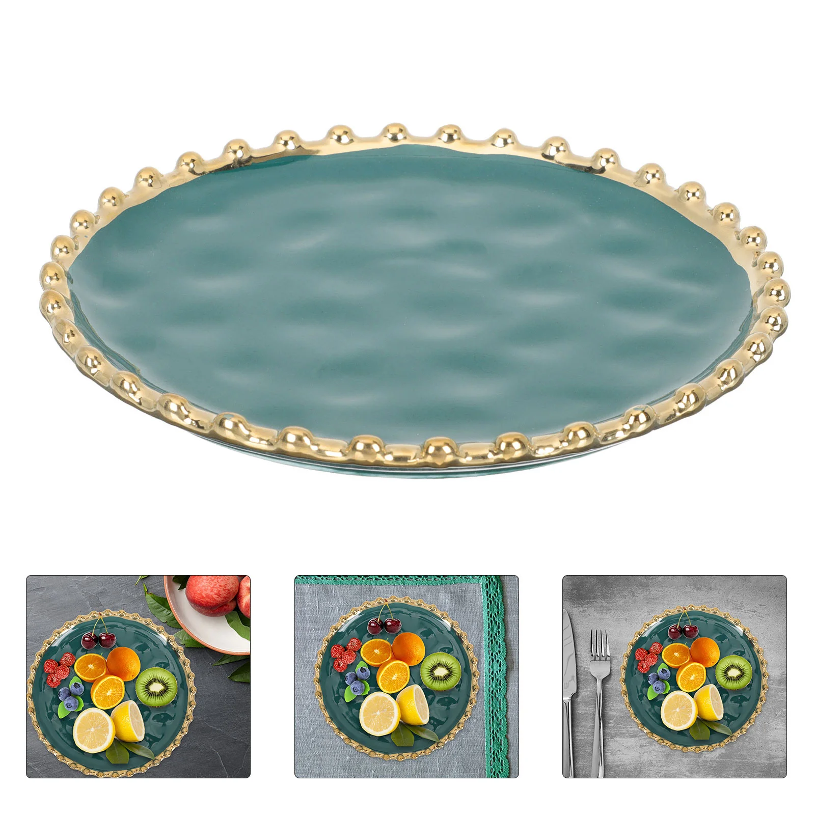 Dim Sum Plate Attractive Simple Appearance Round Breakfast Dish Set Ceramic Steak Ceramics Western Food