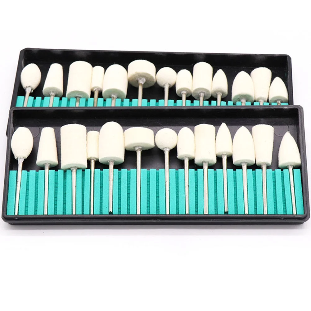 12 Uds. Cabezales de molienda de lana, brocas pulidoras de uñas Premium para manicura segura, herramienta de rebabas abrasivas duraderas