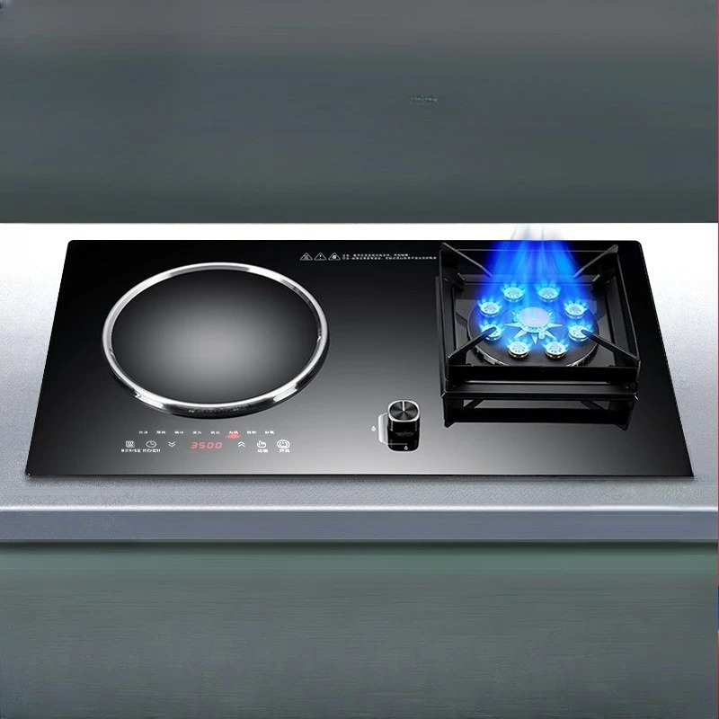 Concave gas-electric dual-purpose gas stove Induction cooker Cooker Benchtop integrated natural gas liquefied stove stove