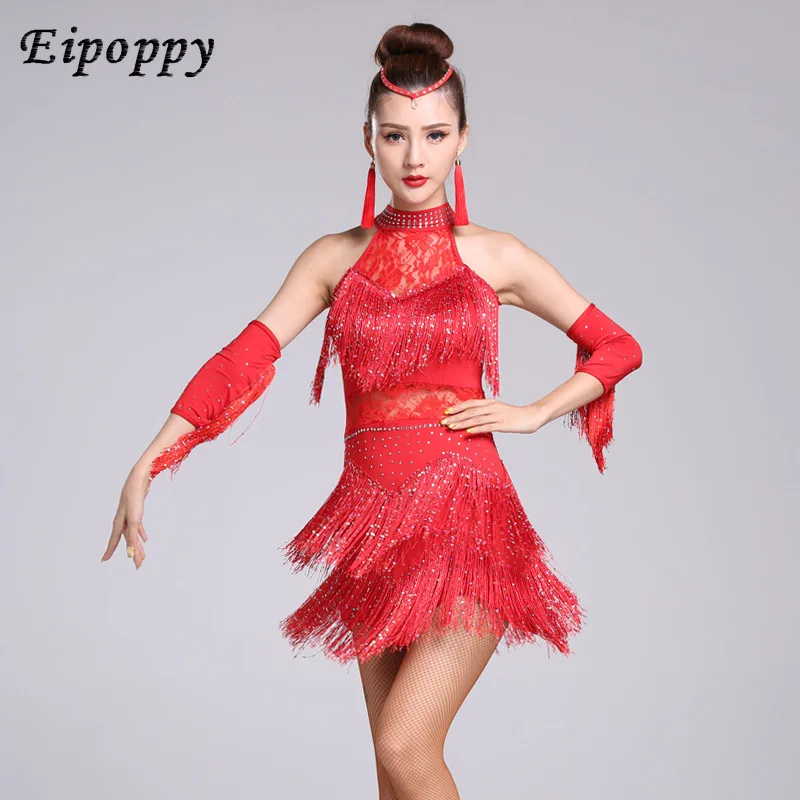 

Latin Dance Skirt Spring and Summer Costume Tassel Costume Adult Female Latin Dance Dress