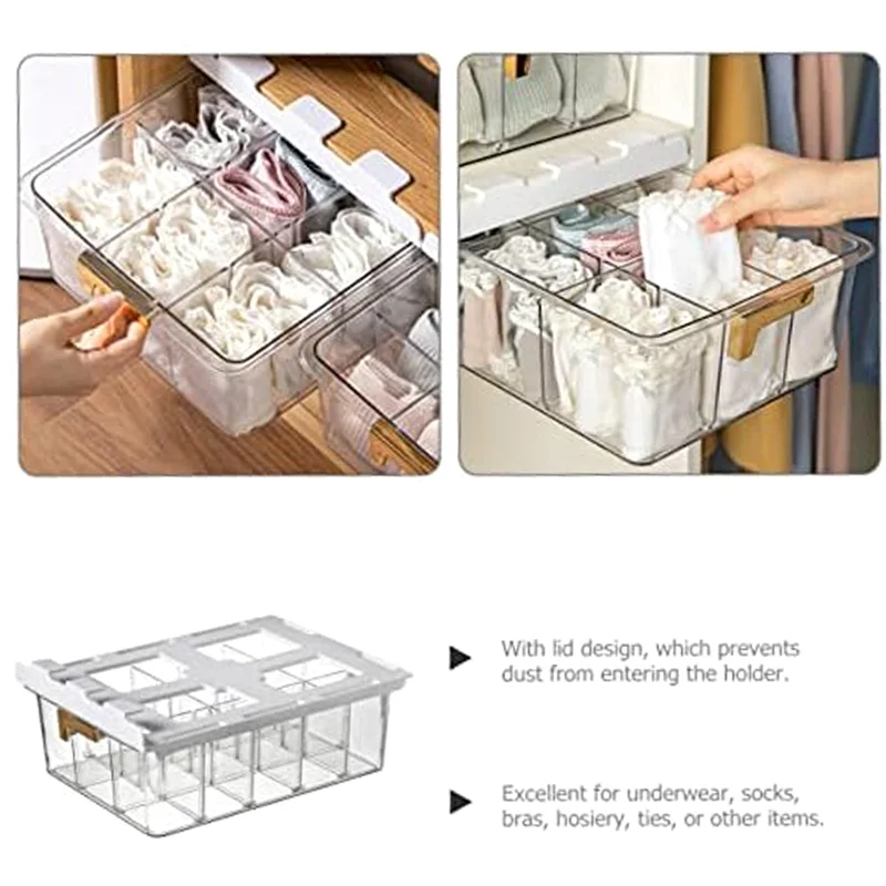 

Underwear Storage Box PET Underwear Storage Box Hanging Sock Organizer Compartment Sock Under The Table Underwear Bedroom Items