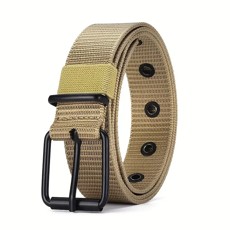 1 Stück robuster Nylon-Canvas-Gürtel für Herren – robuster taktischer Arbeitsgürtel mit stilvoller Zinkenschnalle mit Schnellverschluss für den Alltag