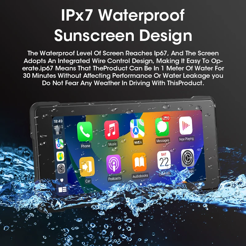 Srnubi 5/6.86 بوصة المحمولة دراجة نارية DVR اللاسلكية Carplay أندرويد السيارات مرآة رابط عرض IP67 مقاوم للماء BT لتحديد المواقع والملاحة