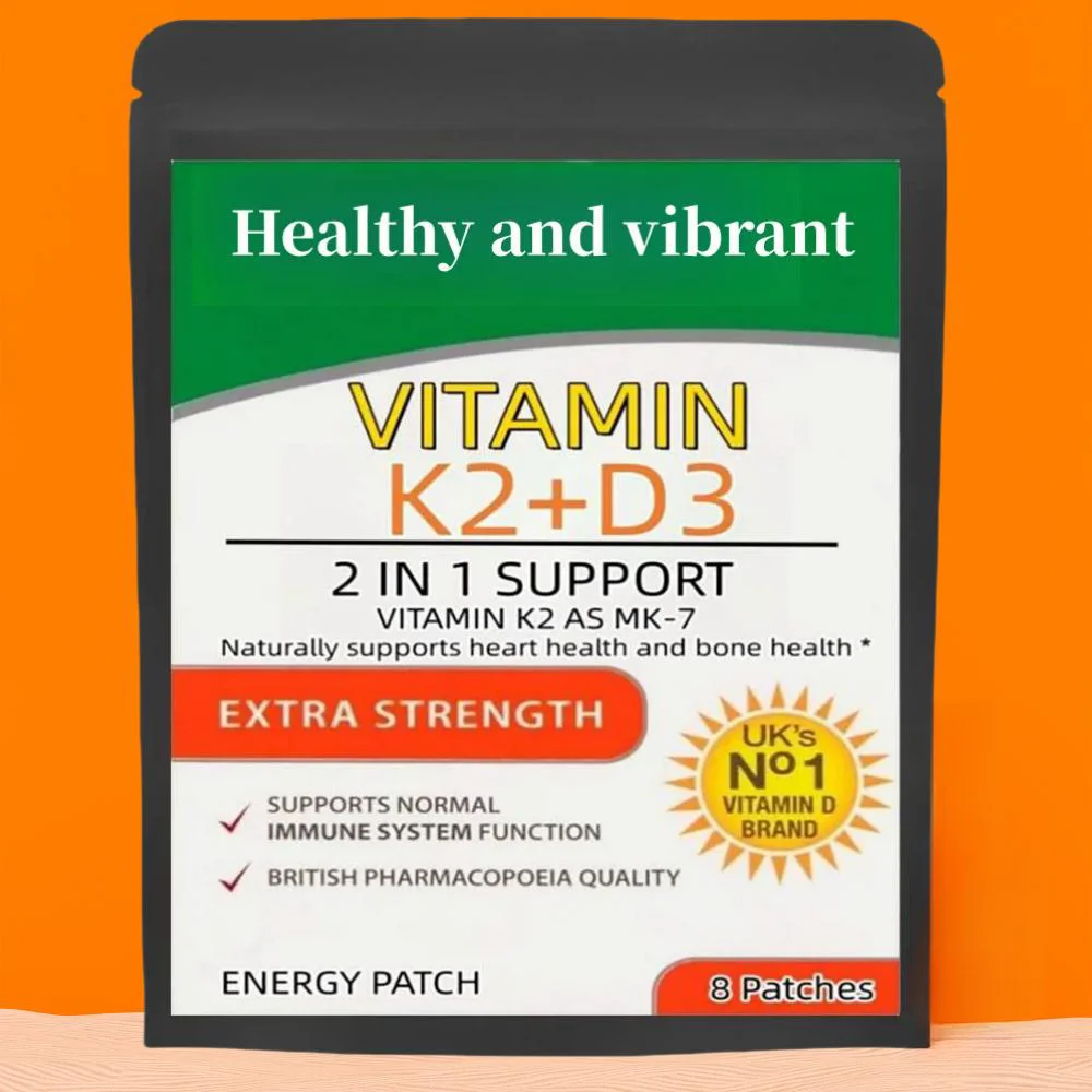 

Vitamin K2 ( With D3 Patches 8 Week Supply, Contains Vitamin D & K Complex Premium Non Gmo, Biotin & Folic Acid