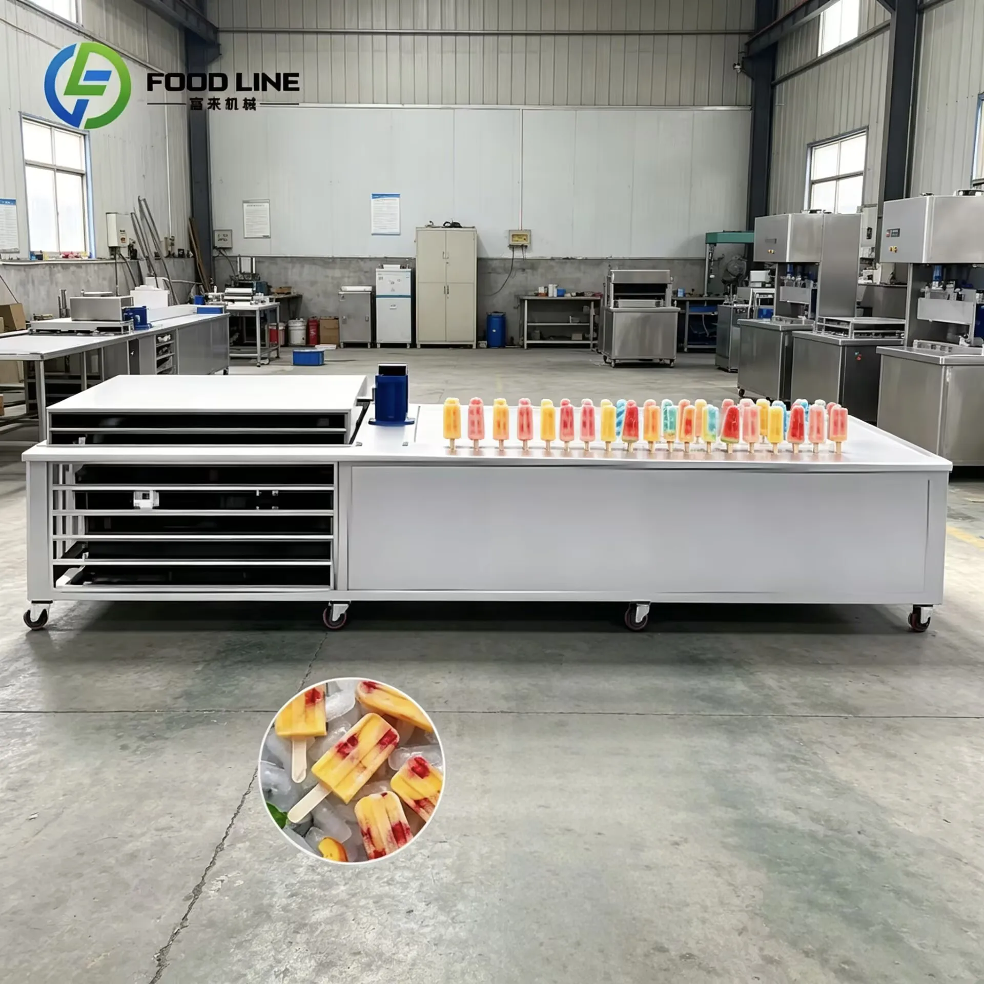 Compact Stainless Steel Frozen Snack Production Equipment for Cafes and Food Stores Ice Pop Machine