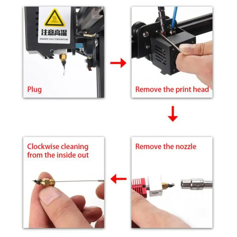 Printer Gereedschap Ruitenwisser Roestvrijstalen mondstuk Reinigingsnaald Ruitenwissermondstuk Baggernaald 3D-printen Mondstuk Reinigingsnaald