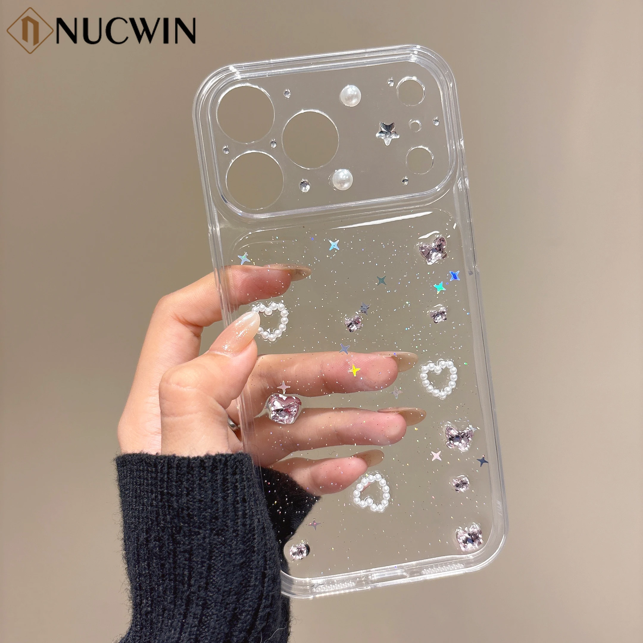 Butterfly Diamond Transparent Phone Case for iPhone 17 Pro M