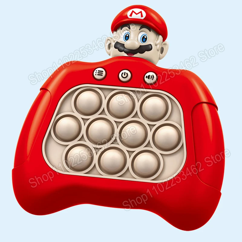 Super Mario Bros Toy Cartoon Quick Push Game Console Puzzle Press Toy Stitch Kawaii Gift for Kids