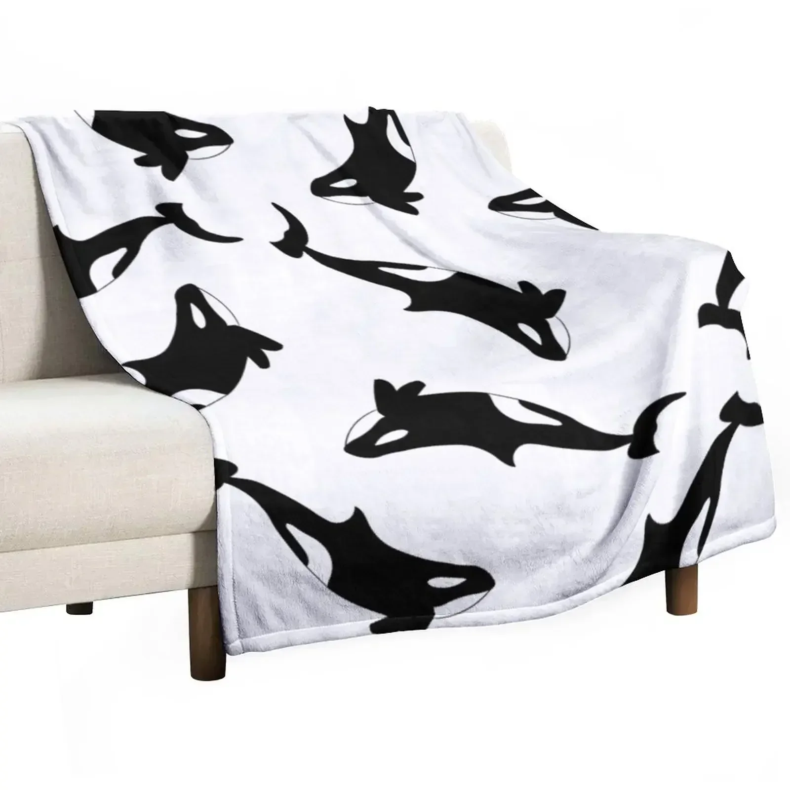Orca Killer Whale Throw Blanket Plush Loose Blankets Sofas Of Decoration Sofa Beach Weighted Blankets