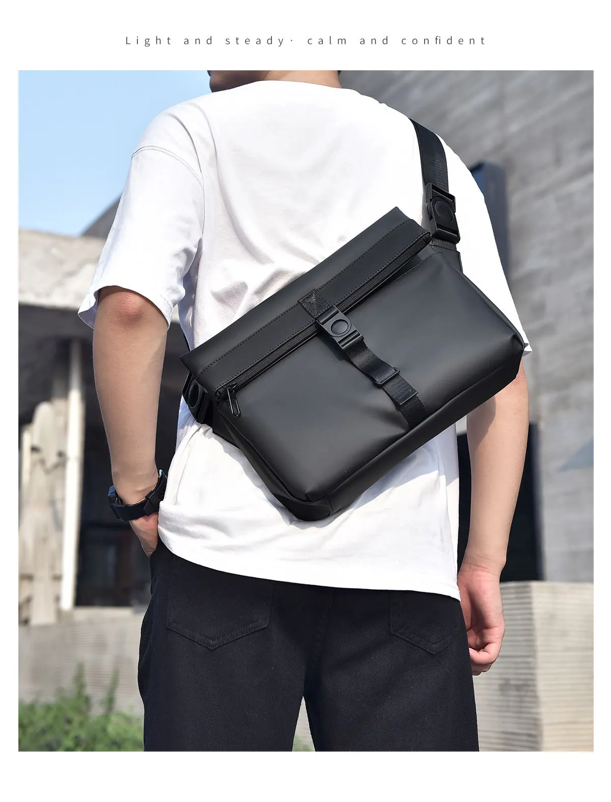 New Men's Single-shoulder Bag, Trendy Crossbody Bag, Large-capacity Casual and Fashionable Men's Bag, Lightweight and Waterproof