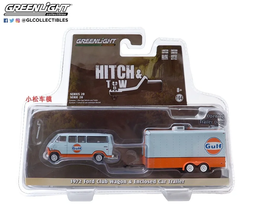 

GreenLight 1:64 1972 Gulf Oil Ford Club Truck Trailercar Model Toys Gifts Collection Alloy Car Model Collectible