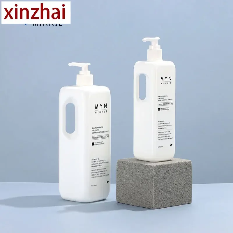 Detergent dispensing lotion bottle hand sanitizer press bottle 500ml white hdpe square plastic bottle bathroom accessories