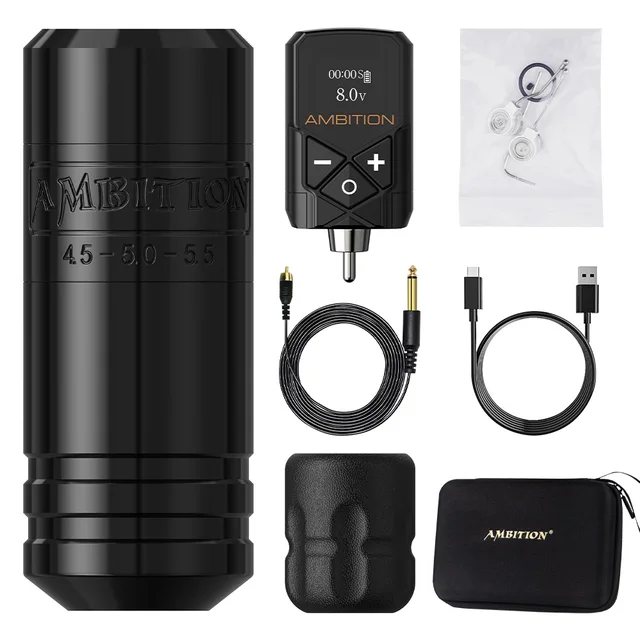 Torped 36　Wireless　tattoo machine set Ambition Torped 36 Stroke 4.5-5.0-5.5mm Rotary Tattoo Pen Powerful
